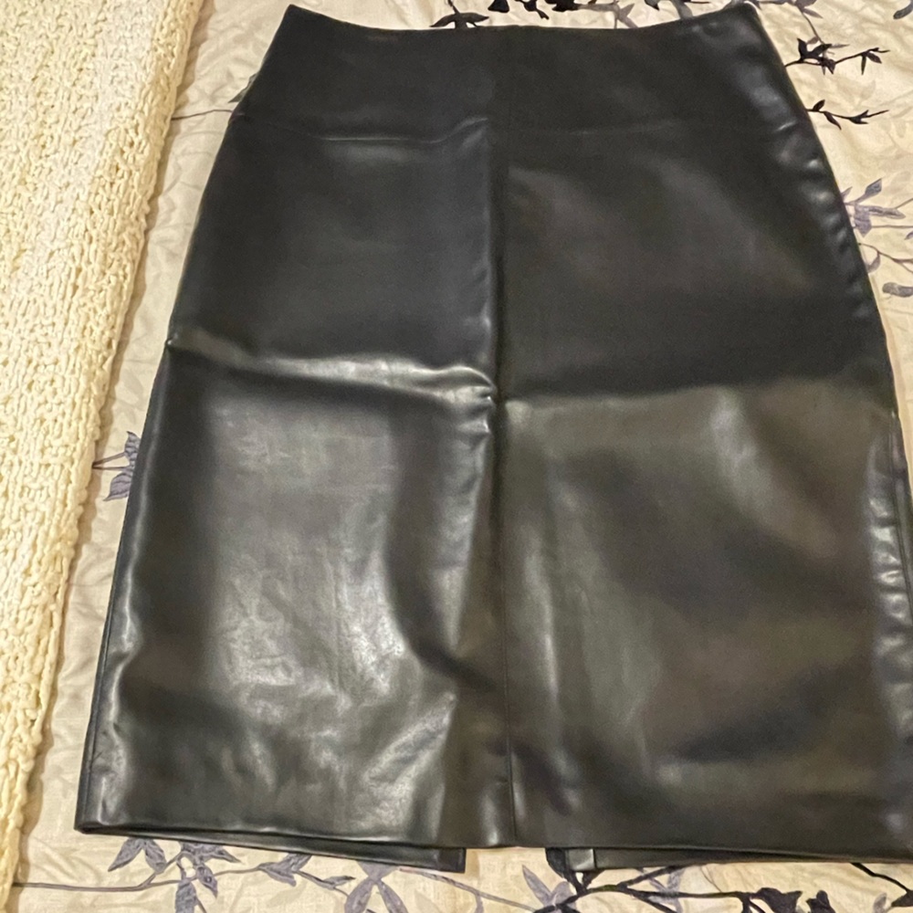 Bebe Faux vegan leather black shirt. New with tags. Size 10